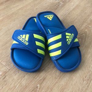 adidas Kid's Unisex Blue & Yellow Slip-ons